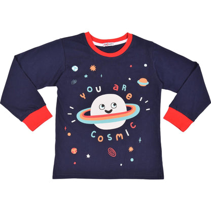 Kids Girls Boys Pyjamas You Are Cosmic Contrast Top Bottom PJS Sleepwear Set