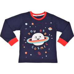 Kids Girls Boys Pyjamas You Are Cosmic Contrast Top Bottom PJS Sleepwear Set