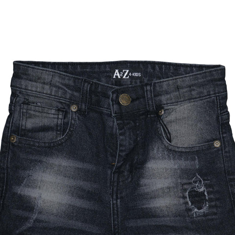 Kids Boys Ripped Black Denim Shorts Comfort Stretch Jeans Trouser Pants Age 5-13