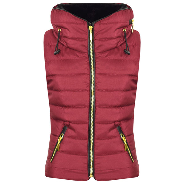 A2Z 4 Kids Kids Girls Boys Designer's Wine Sleeveless Hooded Padded Quilted Puffer Bubble Gilet Bodywarmer Jackets 5 6 7 8 9 10 11 12 13 Years