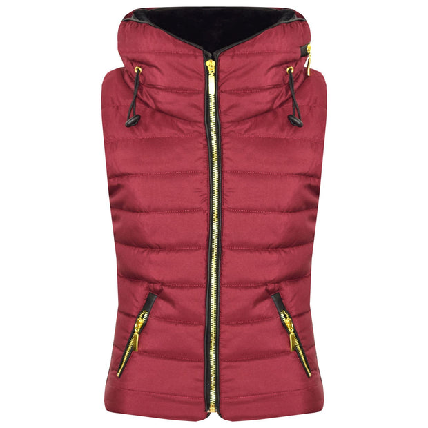 A2Z 4 Kids Kids Girls Boys Designer's Wine Sleeveless Hooded Padded Quilted Puffer Bubble Gilet Bodywarmer Jackets 5 6 7 8 9 10 11 12 13 Years