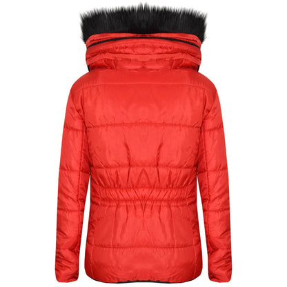 Kids  Girls Padded Puffer Quilted Coat Faux Fur Collar For  Girls Age 3-13 Years