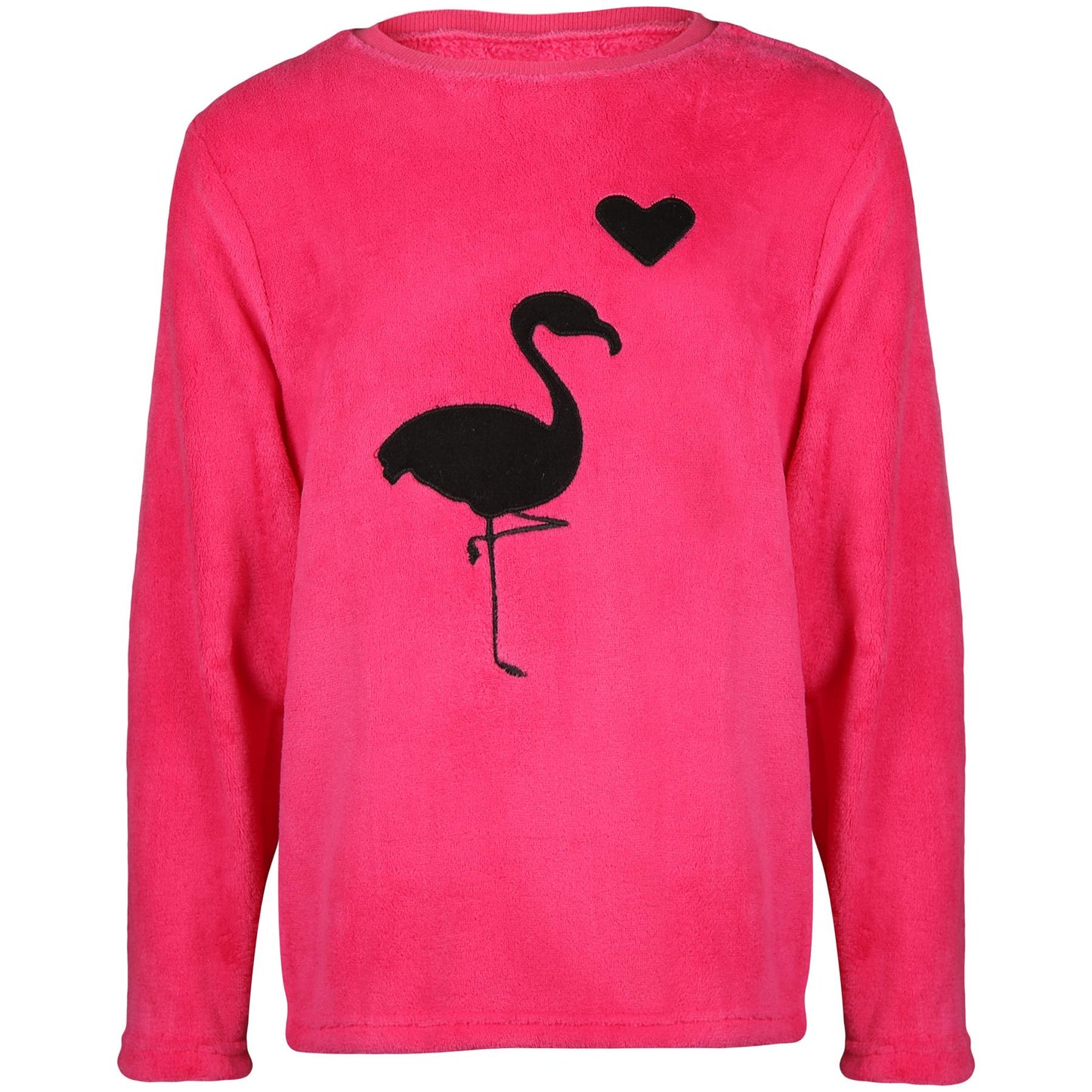 Kids Girls Pyjamas 2 Piece Soft Fluffy Loungewear Flamingo Cosy Pyjama Set