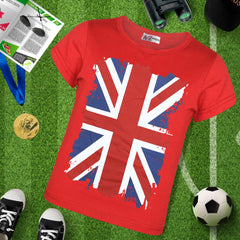 Kids Unisex England Flag Print Football World Cup Soft T Shirt Top
