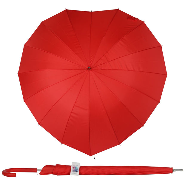 A2Z Ladies Wedding Bridal Umbrella Love Canopy Brolly J Shape Soft Grip Handle