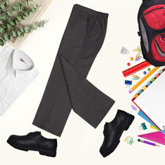 Kids Boys Pants Plain School Uniform Pull Up Regular Fit Elasticated Trouser