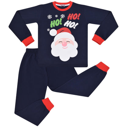 Kids Girls Boys Christmas Pyjamas Ya Filthy Animal Print Navy Lounge Suit