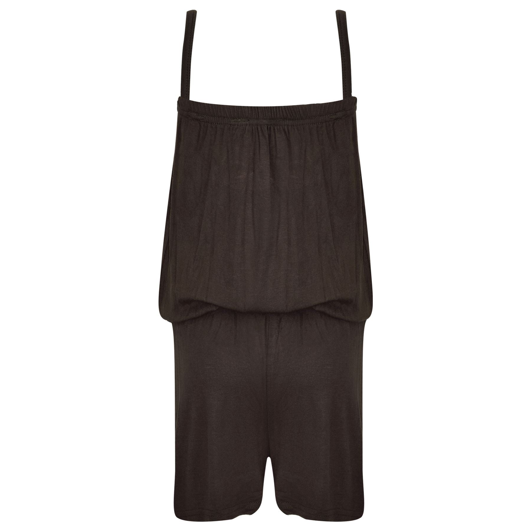 Kids Girls Plain Color Playsuit Trendy Summer All In One Jumpsuit New Age 5-13 Y