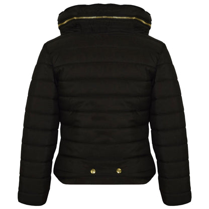 A2Z 4 Kids Girls Jacket Kids Stylish Padded Black Puffer Bubble Fur Collar Quilted Warm Thick Coat Jackets Age 3 4 5 6 7 8 9 10 11 12 13 Years