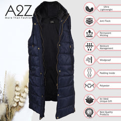 Kids Girls Oversized Gilet Long Line Hooded Quilted Jacket Long Sleeveless Coat