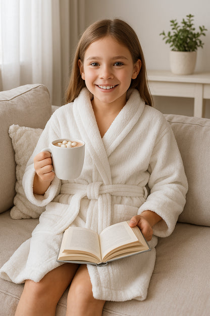 A2Z 4 Kids Girls Boys Towel Bathrobe Shawl Collar Soft for Age 5-13 Years