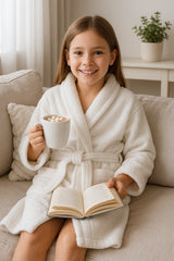 A2Z 4 Kids Girls Boys Towel Bathrobe Shawl Collar Soft for Age 5-13 Years