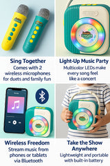 A2Z 4 Kids Bluetooth Karaoke Machine with 2 Wireless Mics & Rechargeable Speaker