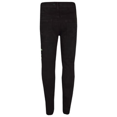 Girls Stretchy Jeans Kids Roses Print Denim Pants Trousers Jeggings 5-13 Years