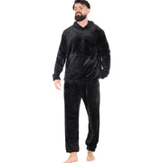 Mens Pyjamas Soft Warm Fleece Adults Hooded Pyjamas 2 Piece Gift Set For Mens