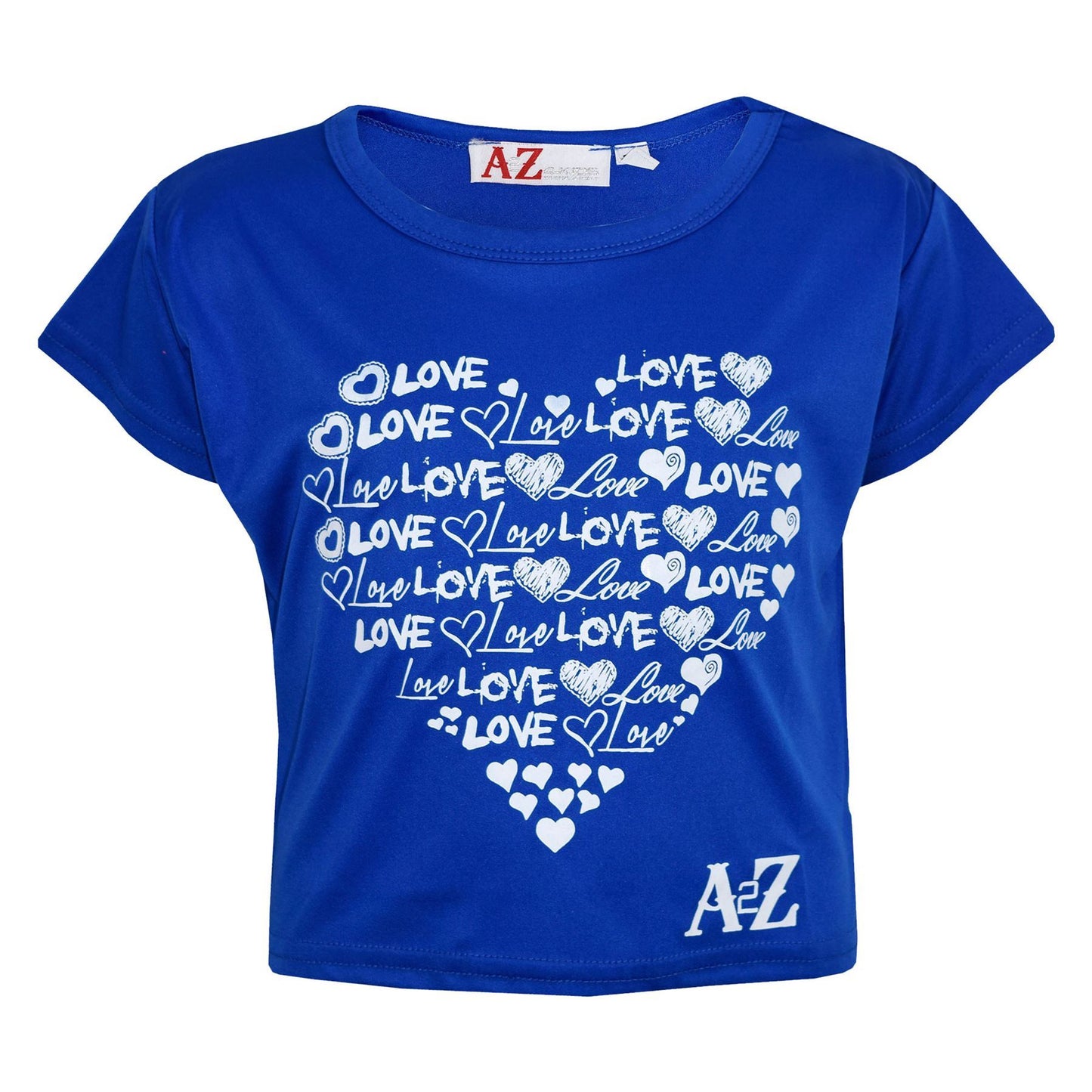 Girls Top Kids Love Print Stylish Fahsion Trendy T Shirt Crop Top Age 5-13 Years