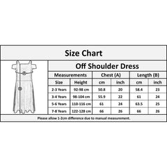 Kids Girls Off Shoulder Dress Skater Dress Sleeveless Party Dress Casual 2-8 Yrs