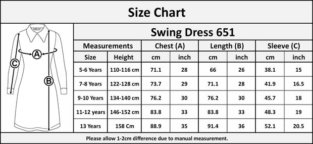 A2Z 4 Kids Girls Halloween Swing Dress Long Sleeves Peter Pan Collar Soft Comfortable Party Fashion Skater Dresses Age 7-13 Years - A2Z 4 Kids