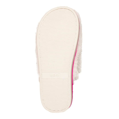 A2Z Ladies 3D Heart Mule Slippers Soft Plush Faux Fur Indoor Slip On House Shoes