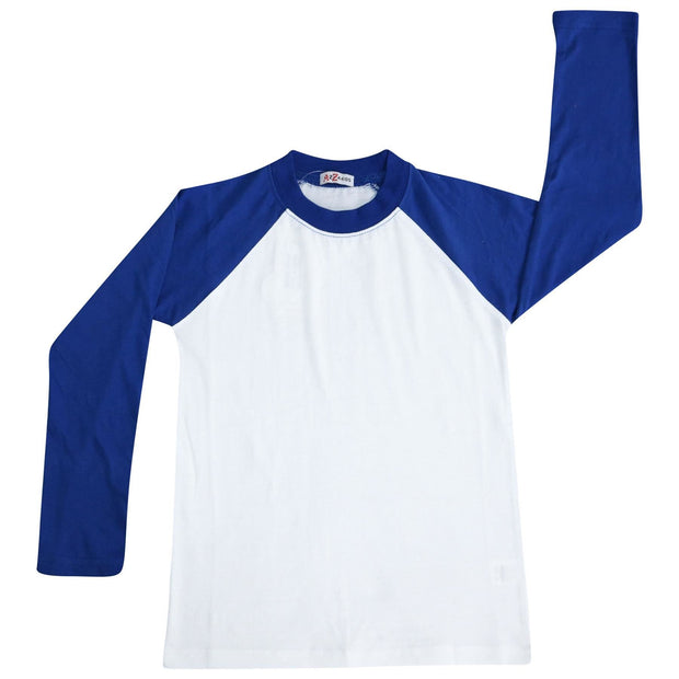 A2Z 4 Kids Raglan Style T Shirt Colour Contrast Royal Blue Top Super Soft Comfy Loungewear Dress Up Gifts for Children Girls & Boys Age 5-13 Years - A2Z 4 Kids