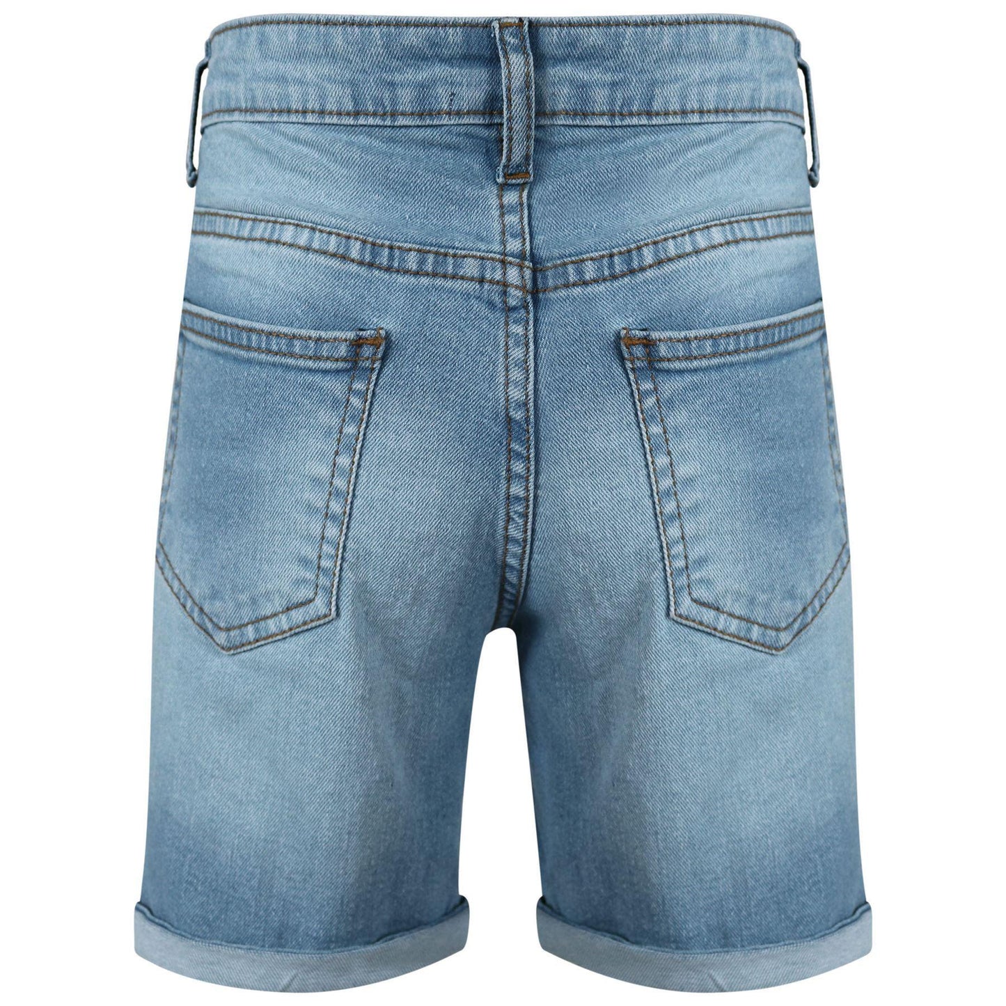 Kids Boys Ripped Light Blue Denim Shorts Comfort Stretch Jeans Trouser Pants