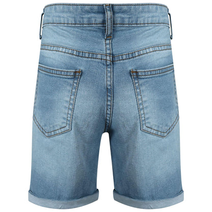 Kids Boys Ripped Light Blue Denim Shorts Comfort Stretch Jeans Trouser Pants