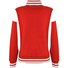 Kids B.B Plain Jacket New Red Varsity Style Long Sleeve Coat Girls Boys 2-13 Yrs