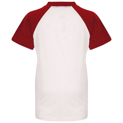 Kids Raglan Style T Shirt Contrast Colour Short Sleeve Top Girls Boys Age 5-13 Y