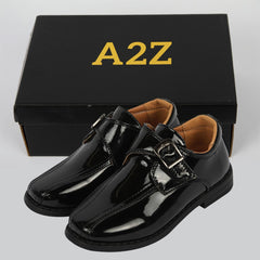 Kids Boys Teens Black Patent School Shoes Touch Fasten Non-Slip Trainers 10 to 5