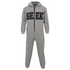 Kids Girls Boy Unisex Geek Print Fleece A2Z Onesie One Piece All In One Jumpsuit