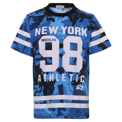 Boys Top Kids New York Brooklyn 98 Camouflage T Shirt Tops & Trouser Set 7-13 Yr