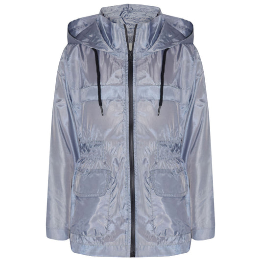 A2Z 4 Kids Unisex Raincoat Jackets Silver Windbreaker Waterproof Parka Shower Resistant Hooded Raincoat Childrens Girls Boys Age 5 6 7 8 9 10 11 12 13 Years