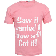 Kids Girls T Shirts Saw It Printed Summer Fashion Tank Top & Tees Age 2-13 Years