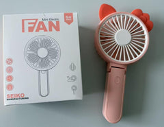 A2Z 4 Kids Portable Mini USB Fan Rechargeable Cute Animal Ears Pink/Blue Fan