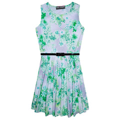 Girls Skater Dress Kids Mini Floral Print Summer Party Dresses Age 7-13 Years