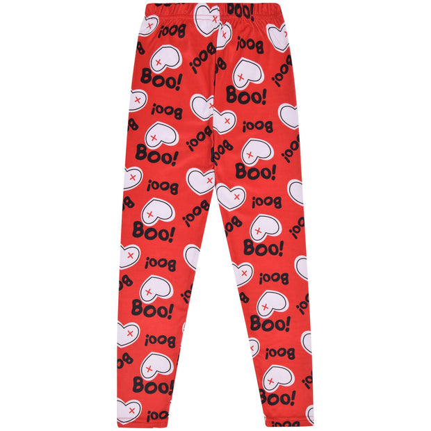 Girls Halloween Legging Spider Web Skull Print Leggings Fancy Costume 3-13 Years