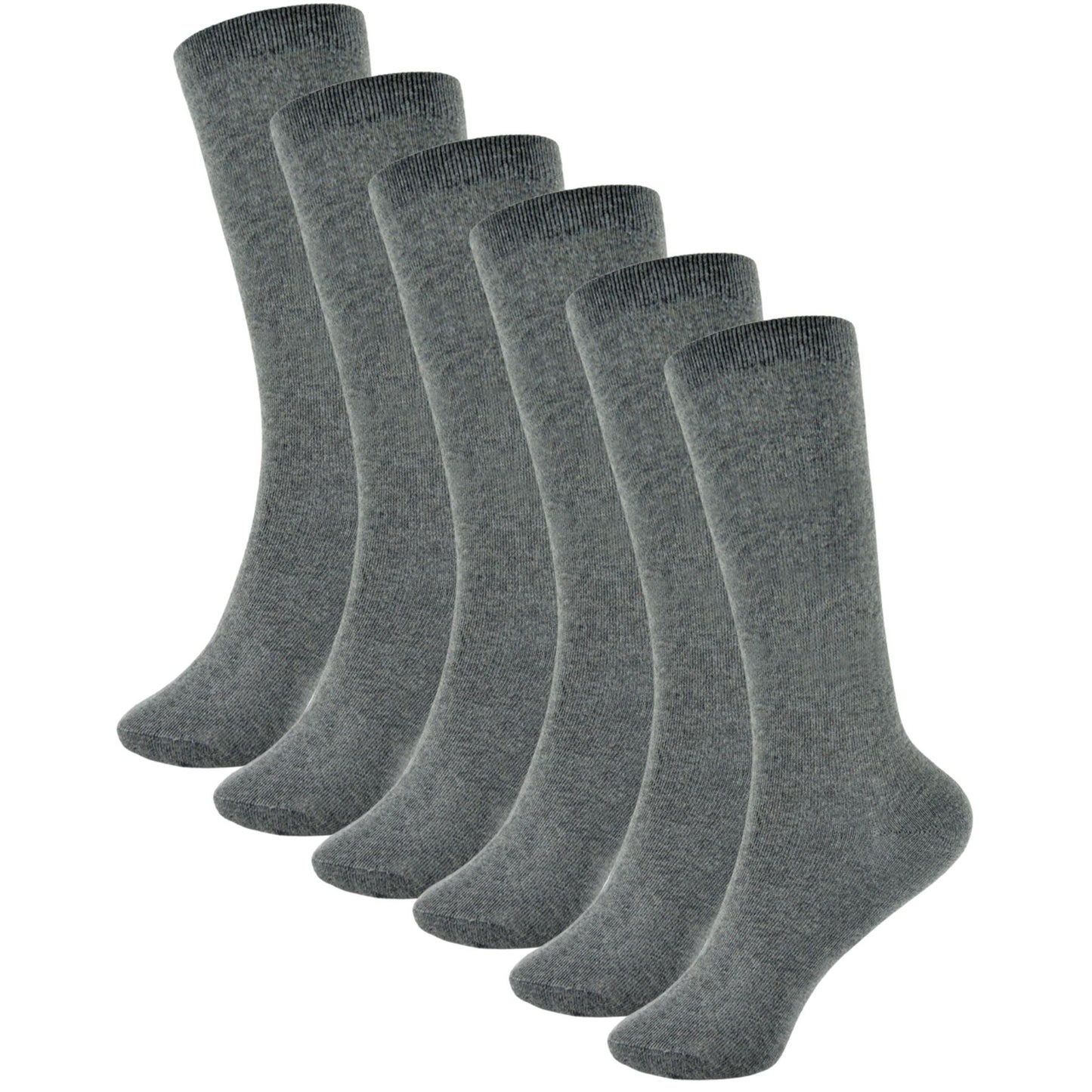 Kids Girls Plain Knee High Socks Pack of 3 Comfortable School Cotton Socks
