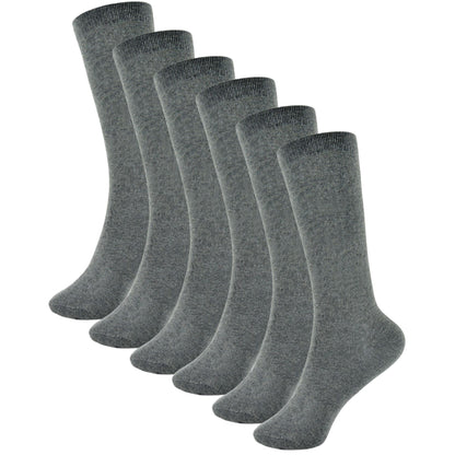 Kids Girls Plain Knee High Socks Pack of 3 Comfortable School Cotton Socks
