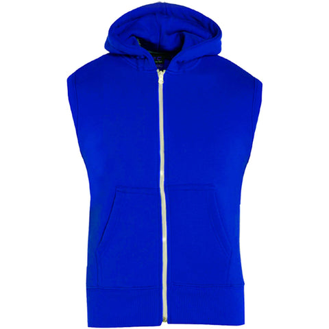 Kids Hooded Gilet Jacket Fleece Fabric No Sleeve Zipper Coat Boys Age 5-13 Year