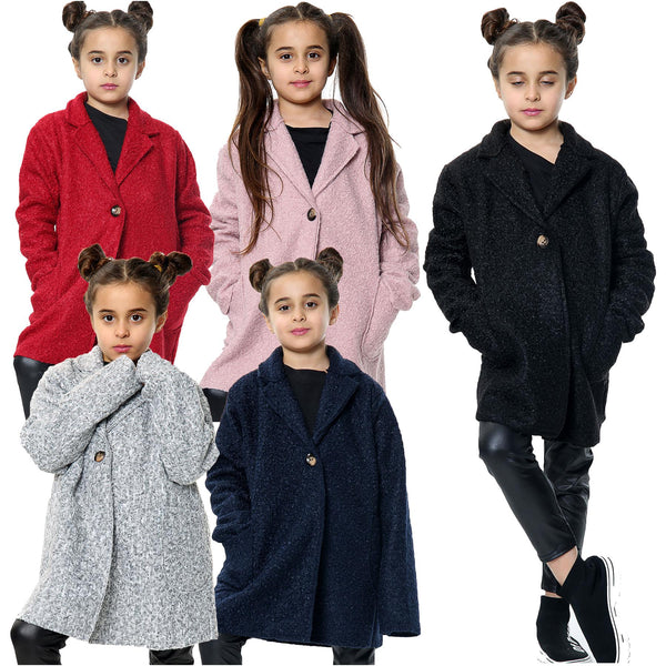 Kids Sherpa Coat Fleece Jacket Wool Girls Designer Teddy Jacket Age 5-13 yrs