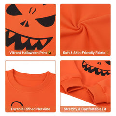 Kids Girls Boys Halloween Pumpkin Sweatshirt Long Sleeve Pullover Shirts 5-14