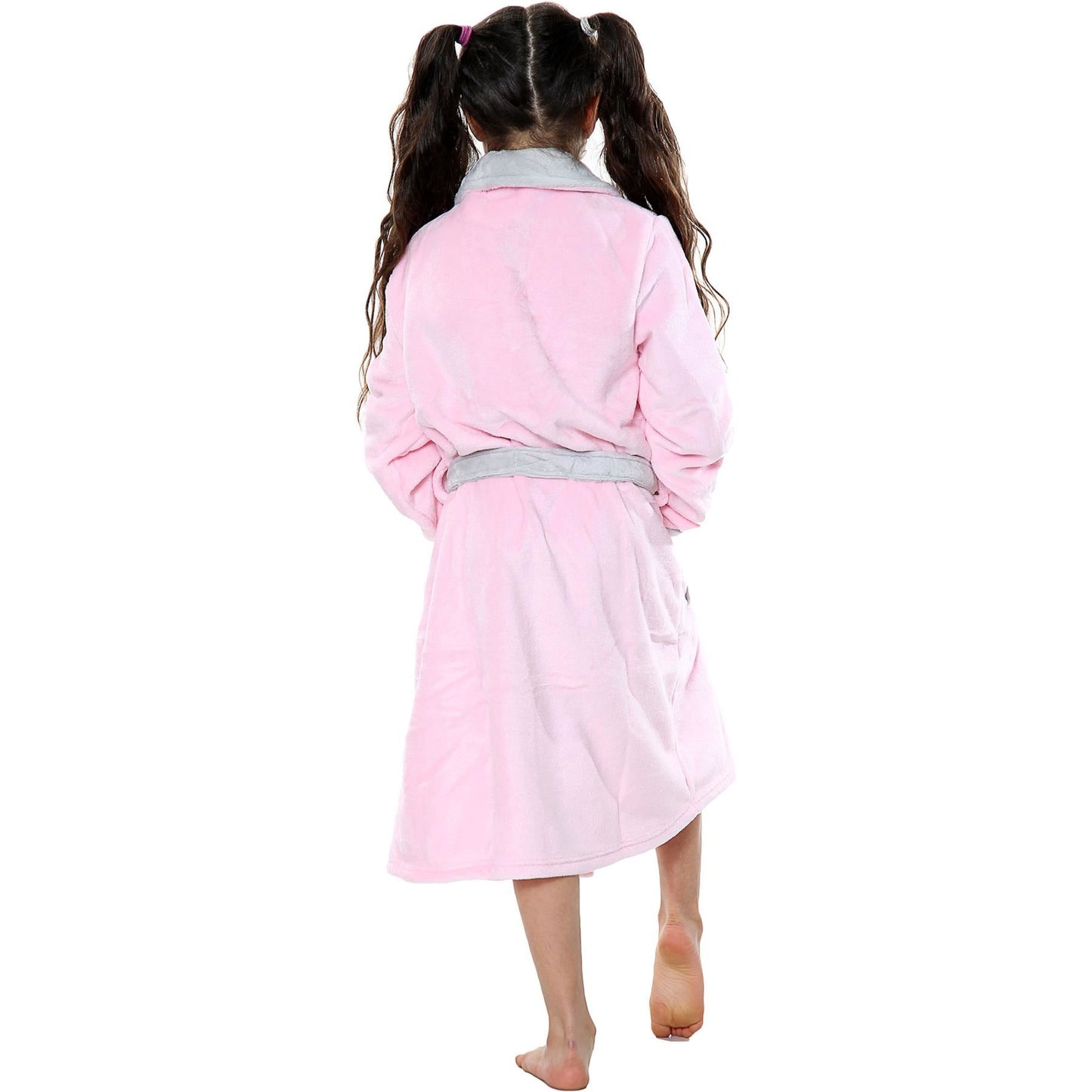 Kids Soft Fleece Bathrobe Dressing Gown Hooded Swim Beach Girls Boys 2-13 years