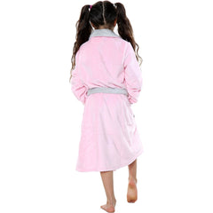 Kids Soft Fleece Bathrobe Dressing Gown Hooded Swim Beach Girls Boys 2-13 years
