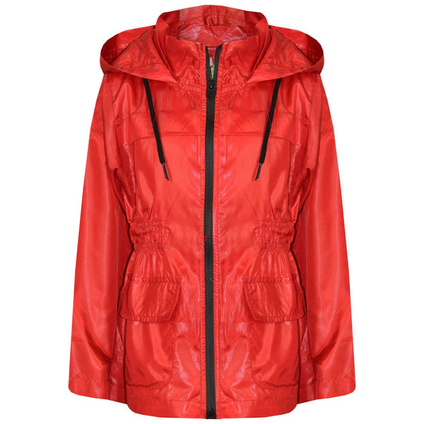A2Z 4 Kids Unisex Raincoat Jackets Red Windbreaker Waterproof Parka Shower Resistant Hooded Raincoat Childrens Girls Boys Age 5 6 7 8 9 10 11 12 13 Years