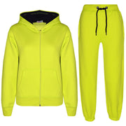 A2Z 4 Kids Boys Girls Plain Tracksuit Contrast Fleece Neon Green And Black Hoodie with Joggers Jogging Sweatpants Pants Sports Activewear Outfit Set For Girls Boys Age 5 6 7 8 9 10 11 12 13 Years