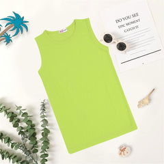 Girls Ribbed Vest  Kids Stylish Top Fashion T Shirt Age 5 6 7 8 9 10 11 12 13 Yr