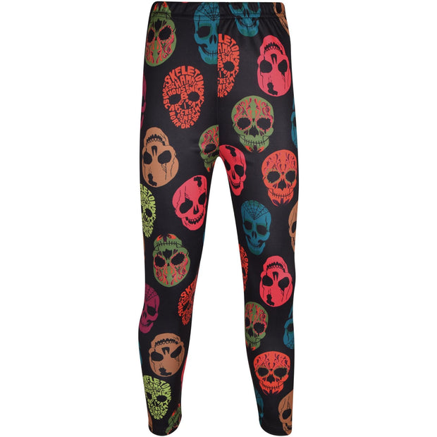 Girls Halloween Legging Spider Web Skull Print Leggings Fancy Costume 3-13 Years