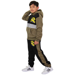 Kids Boys Girls Contrast Panel Tracksuit A2Z NY Deluxe Print Hoodie With Joggers