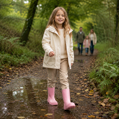 Kids Girls Wellington Wellies Non-Slip Waterproof Lightweight Rain Boots