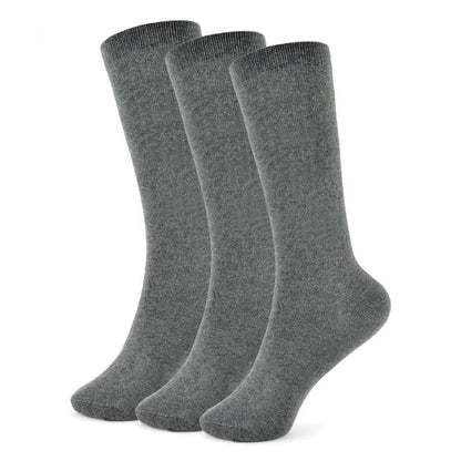 Kids Girls Plain Knee High Socks Pack of 3 Comfortable School Cotton Socks
